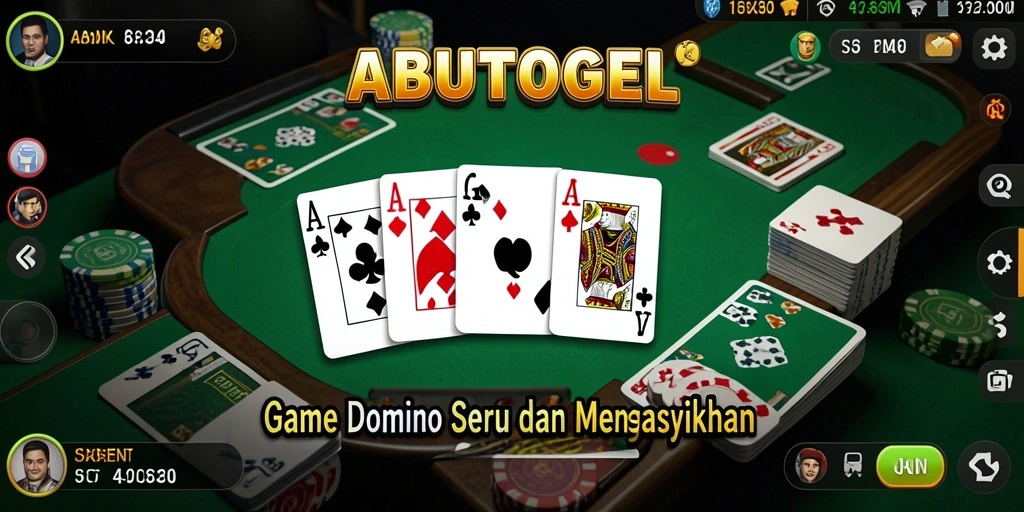 Tampilan gameplay seru ABUTOGEL saat permainan domino dimainkan.