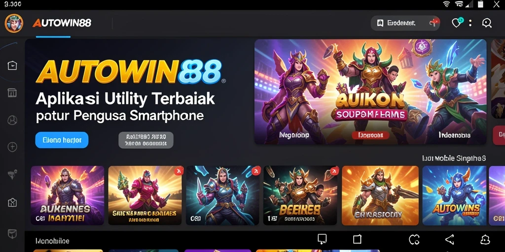 Screenshot AUTOWIN88 menampilkan antarmuka aplikasi Utility yang ramah pengguna.