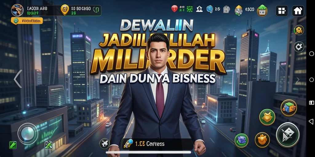 Tangkapan layar gameplay DEWALIN menampilkan keseruan manajemen bisnis.