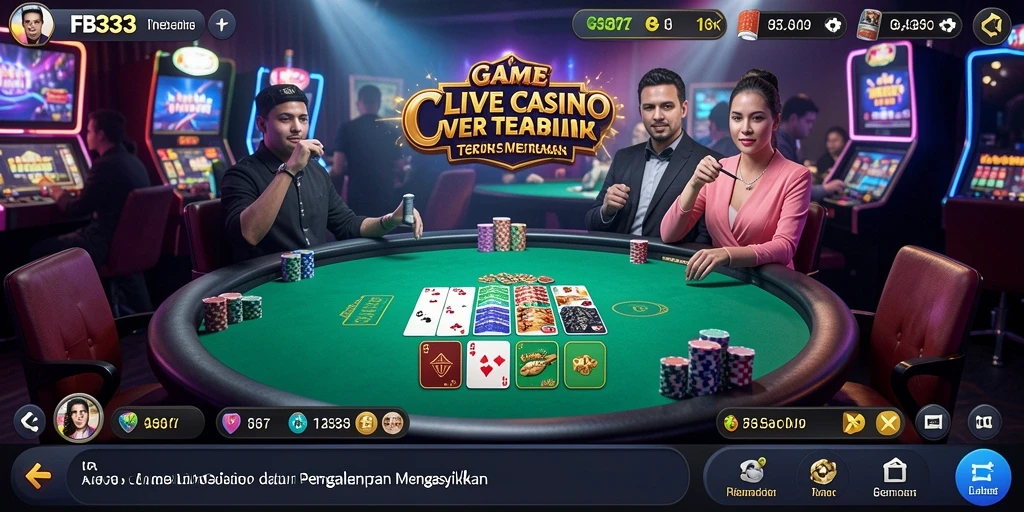 Tampilan seru gameplay Live Casino di FB333 dengan dealer langsung.