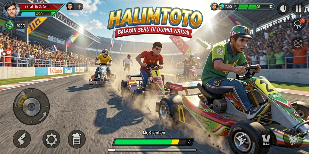 Tampilan gameplay menegangkan dari balapan di HALIMTOTO.