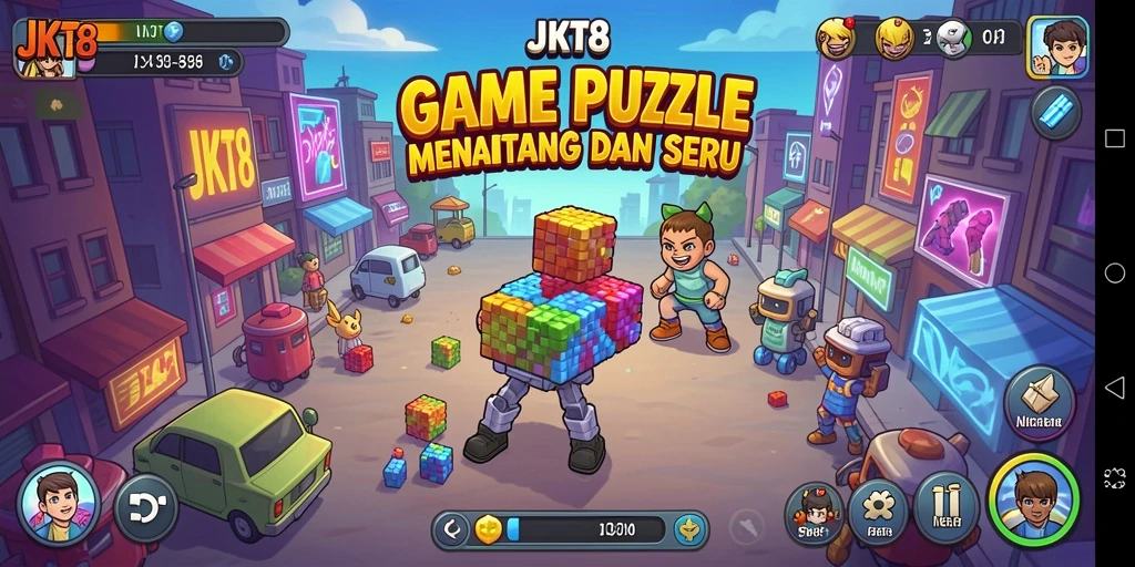 Tangkapan layar gameplay JKT8 menampilkan tantangan puzzle yang menarik.