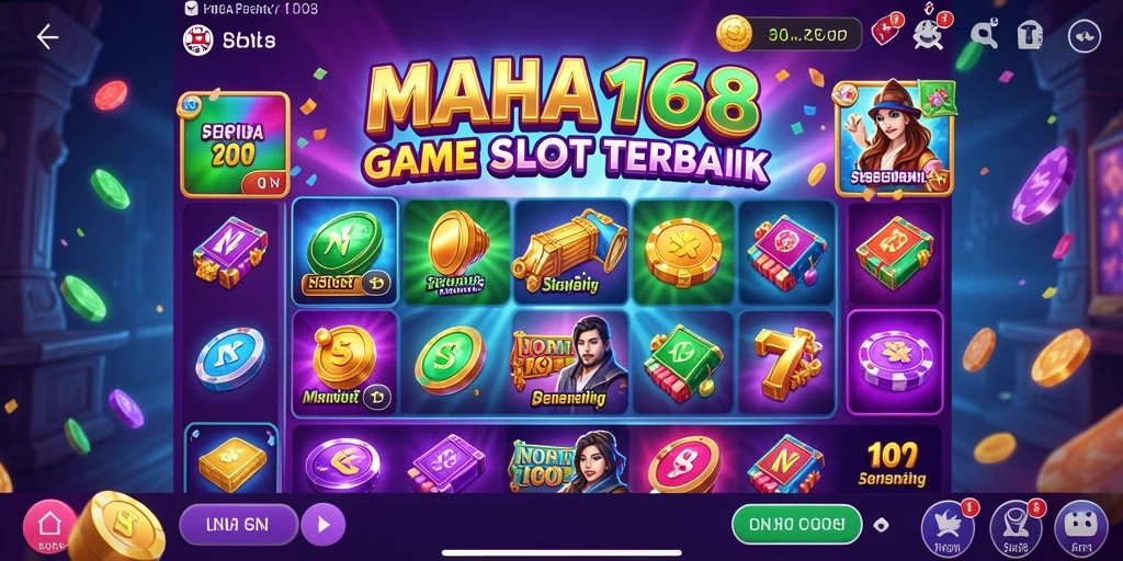 Screenshot utama MAHA168 menampilkan gameplay Slot yang menarik.