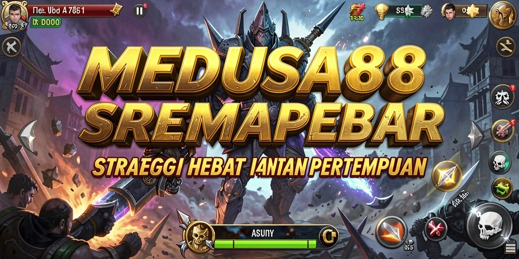 Screenshot menunjukkan pertempuran strategis di dalam MEDUSA88.