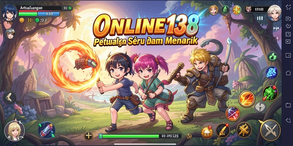 Screenshot gameplay ONLINE138 menampilkan aksi seru dari karakter anime.