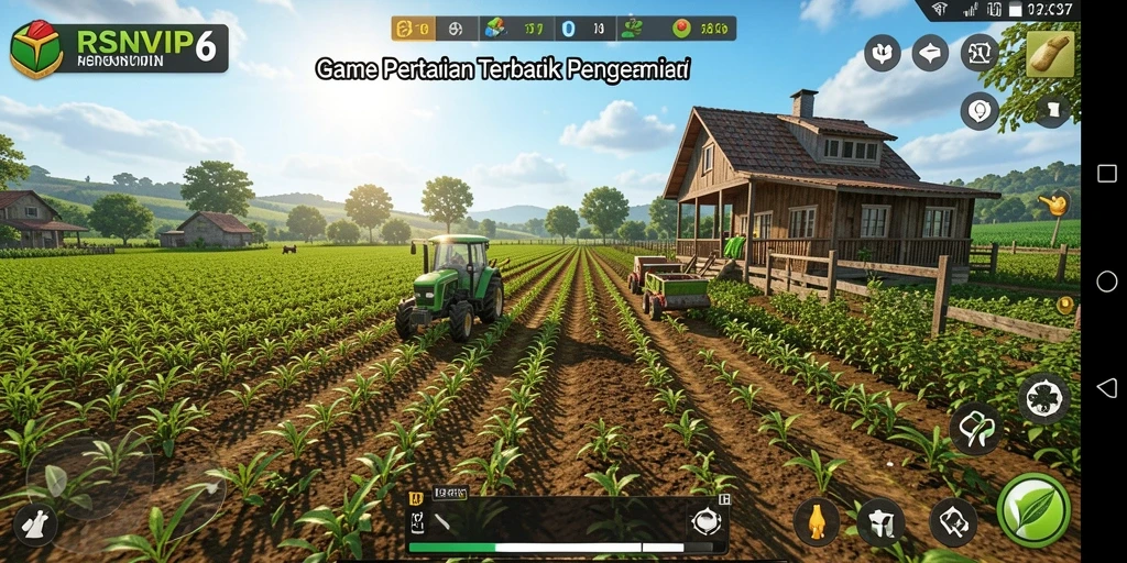 Screenshot gameplay RSNVIP6 dengan ladang yang beragam.