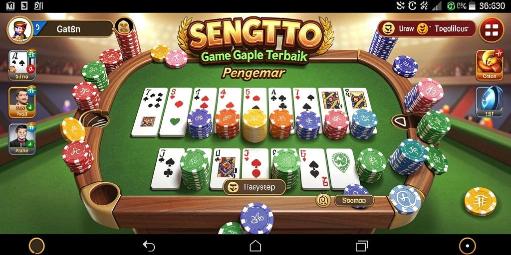 Screenshot SENGTOTO menampilkan pemain yang sedang asyik bermain Gaple.