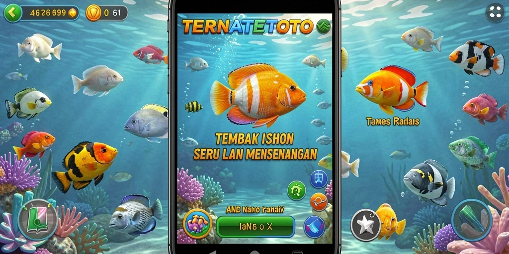 Screenshot gameplay TERNATETOTO yang menampilkan aksi menembak ikan.