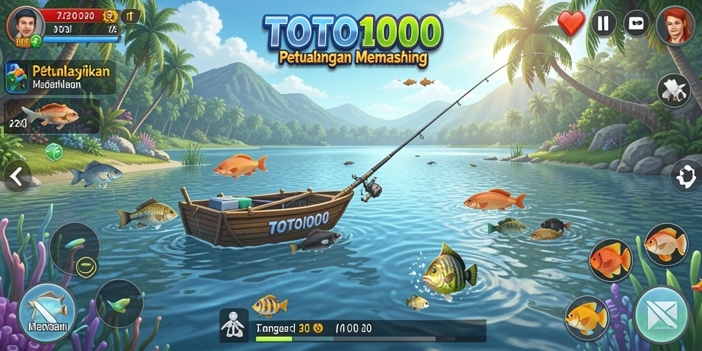 Tampilan menarik dari gameplay TOTO1000 yang penuh aksi memancing.