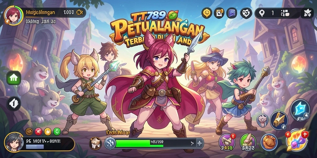 Tampilan gameplay TT789 dengan aksi seru dari karakter Anime.